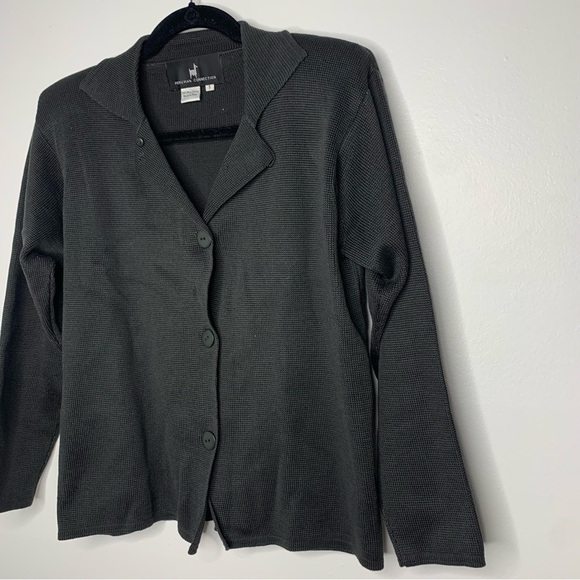 Peruvian Connection dark grey knit cardigan blazer - Picture 2 of 8
